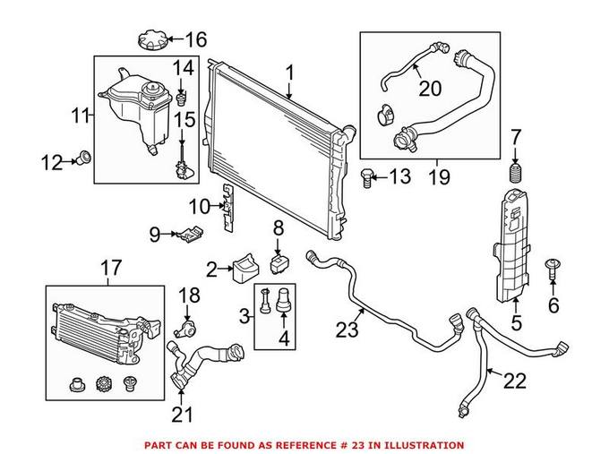 BMW Radiator Coolant Hose 17127805261